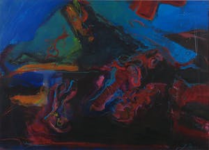 Franscz Witte - Acryl op papier, De diepe worstelingen - Ingelijst kopen? Bied vanaf 1!