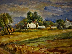 Ronald Terpstra - Fraai oud impressionistisch olieverf "Mediterraan Landschap" gesigneerd kopen? Bied vanaf 10!