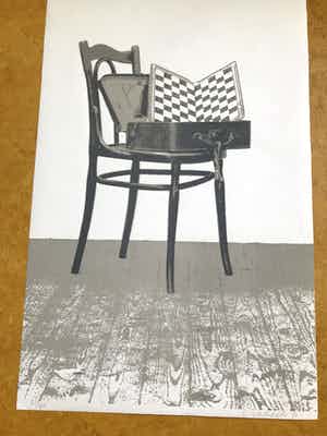 Klaas Gubbels - Stoel met schaakbord verkocht voor € 75!