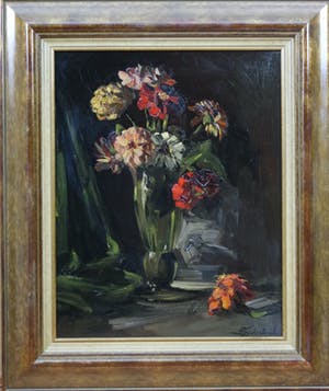 Theo Goedvriend - olieverf op paneel - bloemstilleven kopen? Bied vanaf 290!