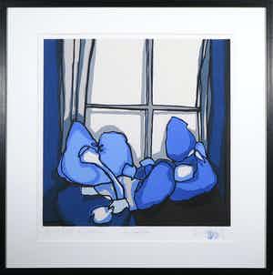 Fon Klement - Boardsnede, La Fenetre - Ingelijst verkocht voor € 100!