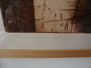 Guillaume Le Roy - Fraaie abstracte ets in sepia kleuren. kopen? Bied vanaf 45!