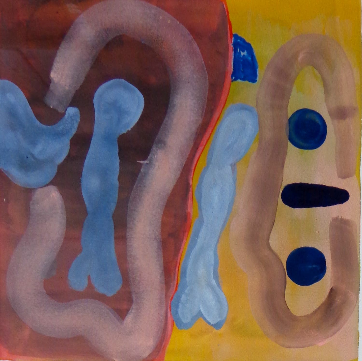 Jeroen Olthof - TEGENGESTELDE SPANNINGEN / ORIGINEEL WERK / 63x53cm / KADER / SIG / 1990 verkocht voor € 40!