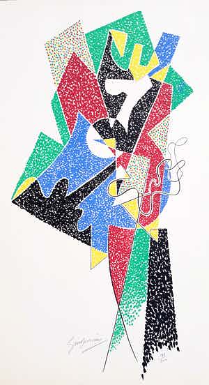 Gino Severini - Manifesto per la Galerie Berggruen, litho verkocht voor € 675!