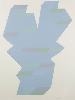 Eugene Terwindt - Zeefdruk, Geometrische compositie - Ingelijst kopen? Bied vanaf 35!