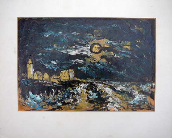 Kees van der Wel - Winternacht 1964 -olieverf op board- kopen? Bied vanaf 45!