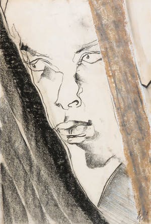 Jan Willem Maronier - Gemengde techniek op papier, Portret kopen? Bied vanaf 1!