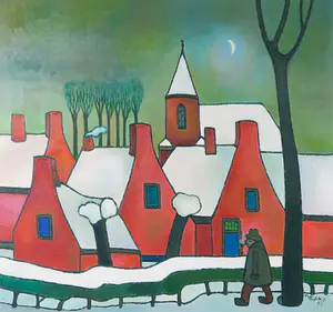 Toon Tieland - Olieverf op doek, Hommage aan Gustav de Smet - Ingelijst kopen? Bied vanaf 3000!