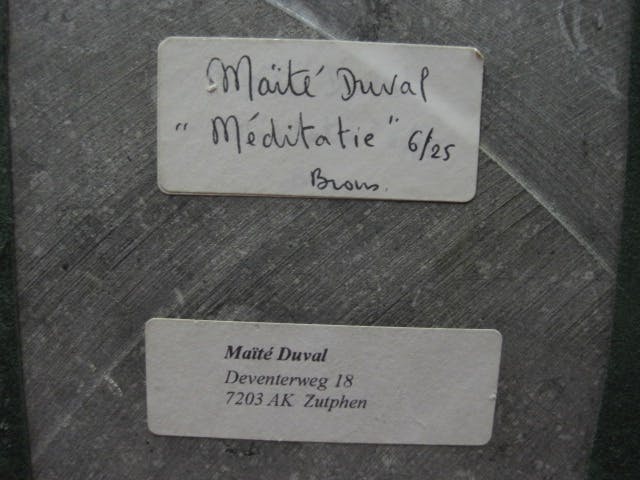 Maite Duval - Fraai vormgegeven naakt sculptuur in Brons "Meditatie" gesigneerd  kopen? Bied vanaf 240!