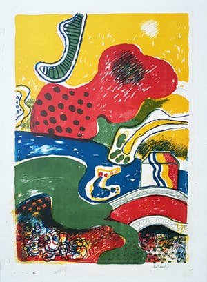 Jan Cobbaert - Fantasielandschap, litho kopen? Bied vanaf 1!