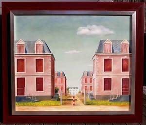 Erna van Mondfrans - Huizen in Frankrijk, olieverf op doek (ingelijst) kopen? Bied vanaf 150!