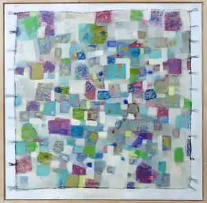 Andrea Letterie - Acryl op doek, Lappendeken - Ingelijst (Groot) verkocht voor € 100!