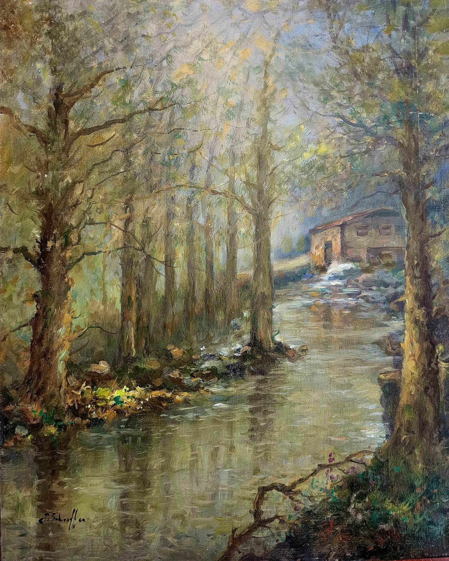 Jan Schaeffer - Bosgezicht met beek kopen? Bied vanaf 69!