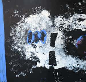 Rachid Ben Ali - Gemengde techniek op doek, Zonder titel (Zeer groot!) verkocht voor € 1!