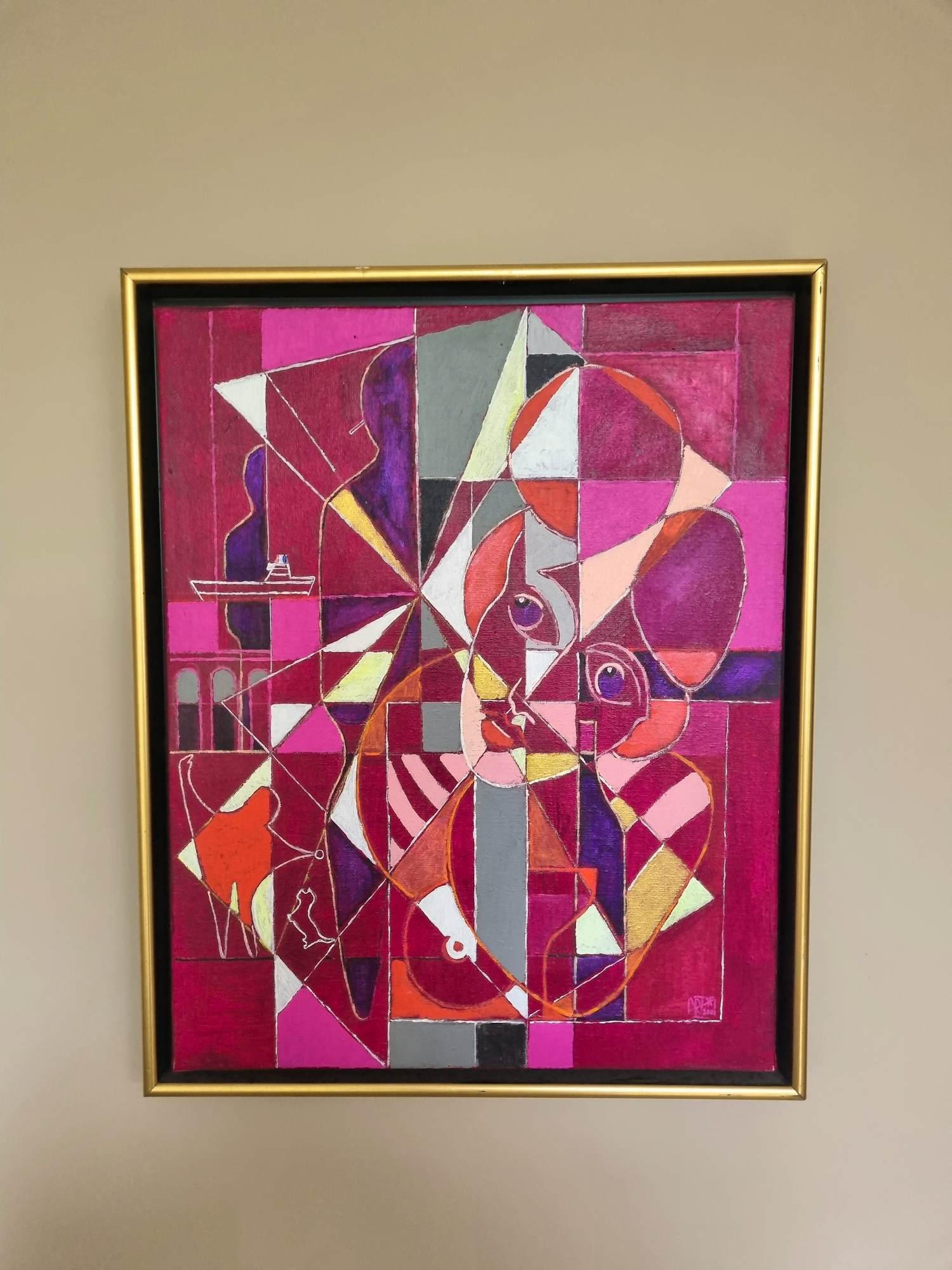 Rien Verschuur - Het hondje, de man en de vrouw in het rood verkocht voor € 50!