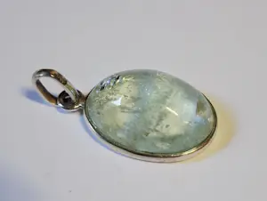 nieuwe Natuurlijke aquamarijn hanger, gezet in 925 zilver kast kopen? Bied vanaf 60!