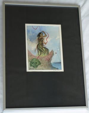 Jozef Bossaert - Aquarel , “Le Plongeon” (‘De Duik’) – gesigneerd & ingelijst – 1976 kopen? Bied vanaf 10!