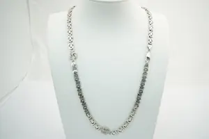 Acheter57 -  Lang (70cm) Surinaams 1e geh. zilveren Konings collier met mattenkloppers? Enchérissez de 65!
