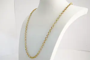 101- Lang (65cm) & massief geel gouden 18 karaats "jasseron" ketting collier kopen? Bied vanaf 1340!