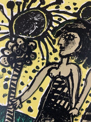 Corneille - kleurenlitho - 'Les deux Soeurs (de twee zussen)' - 1969 (ZEER KLEINE OPLAGE) kopen? Bied vanaf 425!