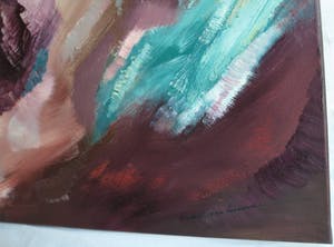 Diederik van Leeuwen - Acrylverf op doek, “Landschap” – gesigneerd - Groot kopen? Bied vanaf 65!