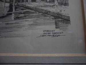 Jos van Dijk - Ets , Oude Gracht te Utrecht kopen? Bied vanaf 10!