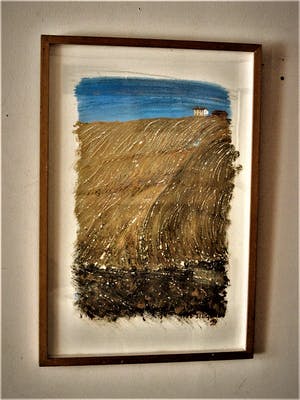 Ite Siegers - Intrigerend Materieschilderij "Landschap Italie Toscane - Huis op heuvel" kopen? Bied vanaf 20!