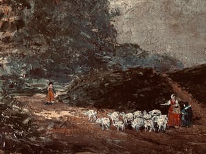 Maurice Paul - 1889-1965 Ukkel - Landweg met schapen kopen? Bied vanaf 49!