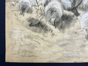 Anton Mauve (sr.) - Schapenherder met kudde schapen in winters landschap tussen bomen kopen? Bied vanaf 320!