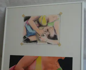 Kees Gerritse - Acrylverf + potlood, The Fabulous Moolah – 1986 – Ingelijst, 71 x 51 cm. kopen? Bied vanaf 170!