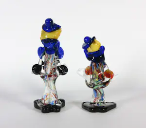 Niet of onleesbaar gesigneerd - Twee Murano-glas clowns kopen? Bied vanaf 1!