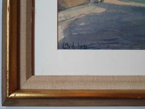 Leo Mechelaere - Straatbeeld in Brugge (in contemporaine luxe lijst) kopen? Bied vanaf 100!