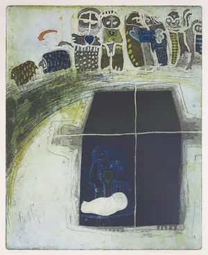 Michel van Overbeeke - Aquatint, Herders - Ingelijst kopen? Bied vanaf 50!