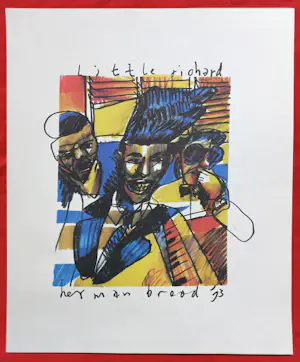 Herman Brood - Little Richard, offset litho - Gratis verzending binnen Nederland! kopen? Bied vanaf 50!