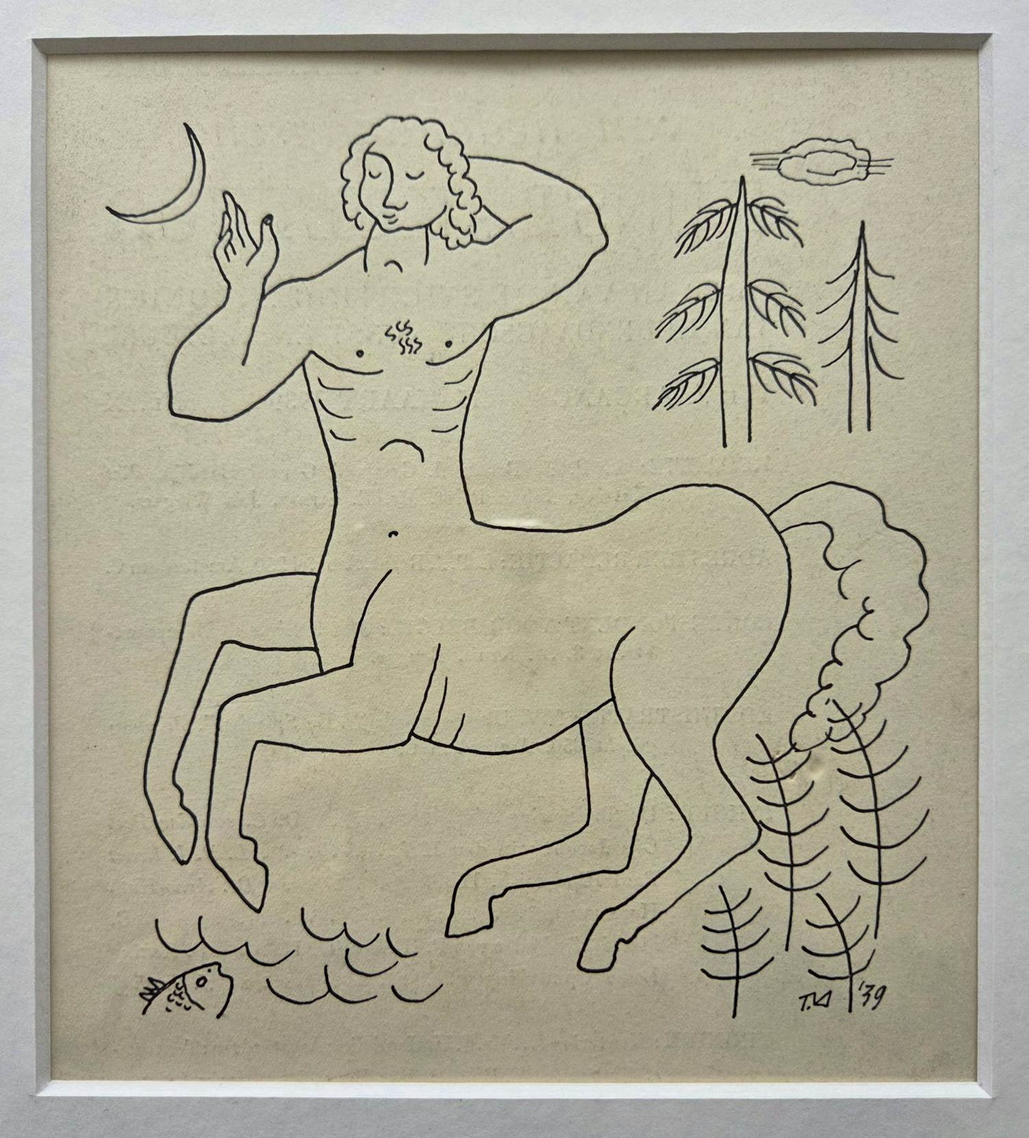 Tinus van Doorn - Centaur. Ingelijst. kopen? Bied vanaf 59!