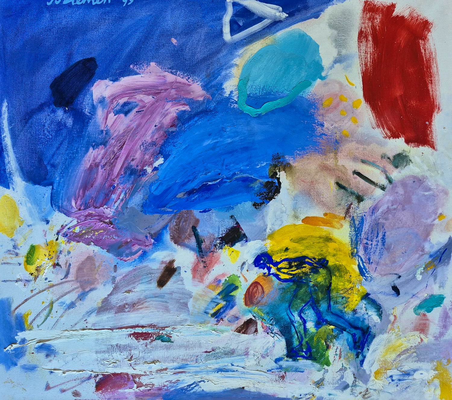 Jan van Diemen - acryl op doek - schaatser - gesigneerd r.b. kopen? Bied vanaf 425!