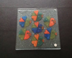 Royal Leerdam - Glazen raam/wanddecoratie met 7 vogeltjes. kopen? Bied vanaf 10!