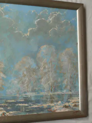 Naum Z. Repkine - Olieverf op canvas , Sneeuwlandschap – Lijst, 78½ x 108½ cm. kopen? Bied vanaf 100!