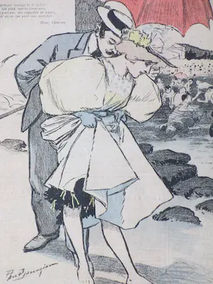 Paul Balluriau - Sur la Plage - Kleurenlitho kopen? Bied vanaf 1!