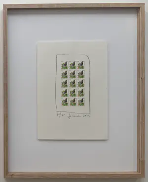 Buy Jan Henderikse - handgesigneerde collage | 'Postzegels 1 cent' | 2004? Bid from 325!