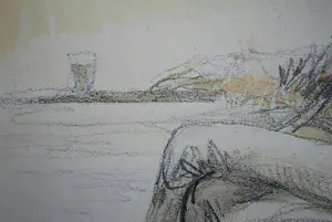 Cees Bantzinger - meisje in café 1974 - tekening met aquarel - mooi ingelijst- incl hardcoverboek kopen? Bied vanaf 100!