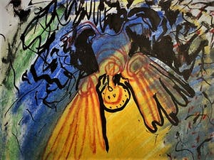 Edith Cammenga - Grote expressionistische Gem.Technk. Voorstelling met figuren - gesigneerd kopen? Bied vanaf 19!