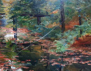 Albert Mulder - Brug over gebtroubleerd water , olieverf op doek (mooi ingelijst) kopen? Bied vanaf 1!