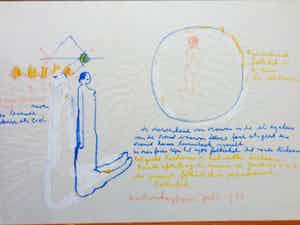 Anton Heyboer - FIGURATIE / ORIGINEEL WERK / 67x101cm / SIG / KADER verkocht voor € 125!