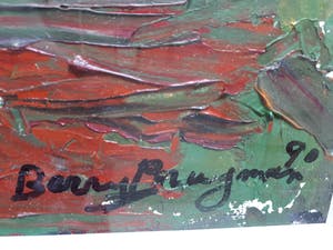 Berry Brugman - Olieverf op papier, Landschap - Ingelijst kopen? Bied vanaf 120!