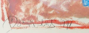 Oskar Lens - Gouache op papier, Z.T. (Blauwe schaal) - Ingelijst kopen? Bied vanaf 1!