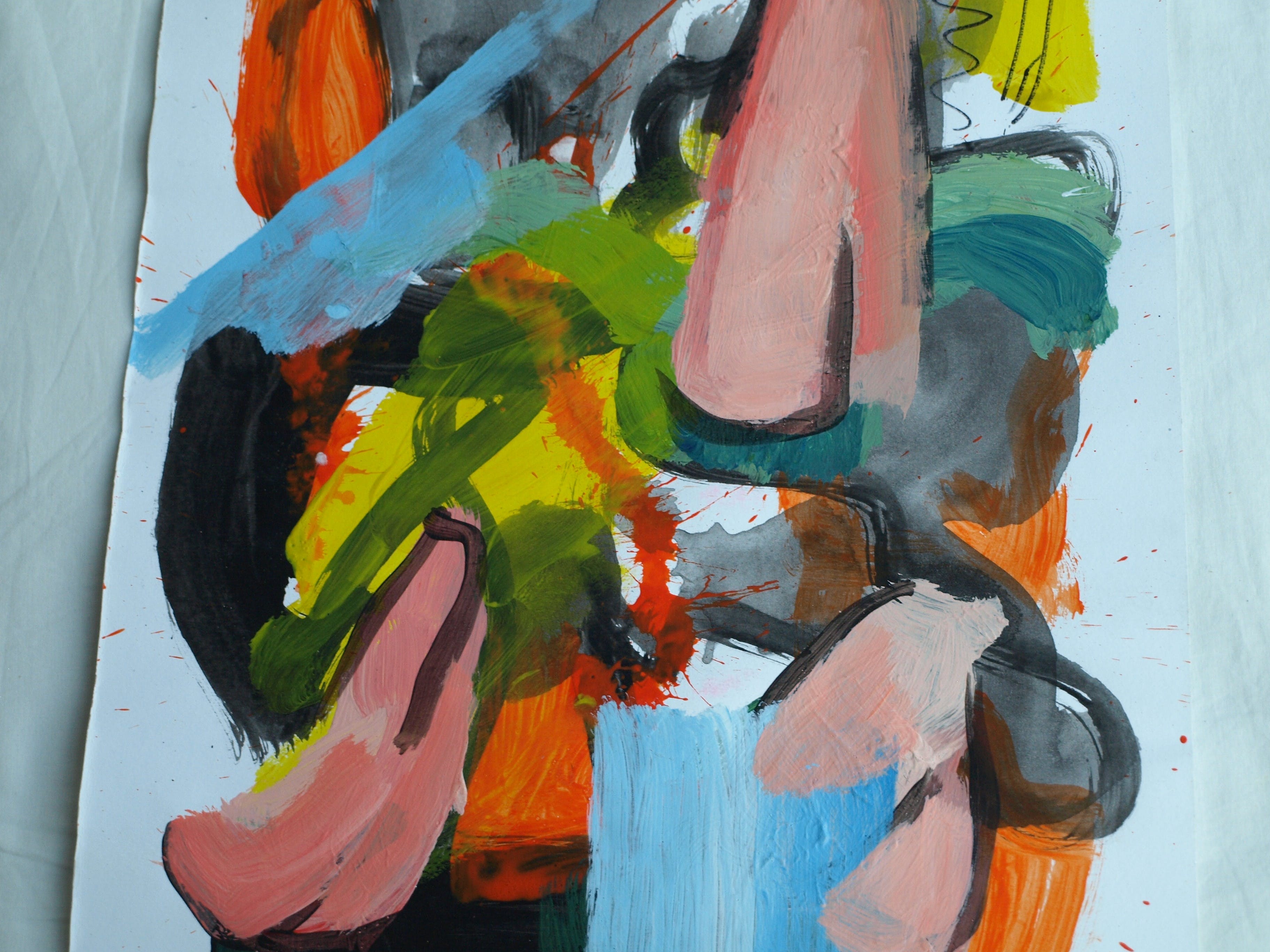 Peter Klashorst - Abstract landschap 4 - Acrylverf op papier - 2016 kopen? Bied vanaf 30!