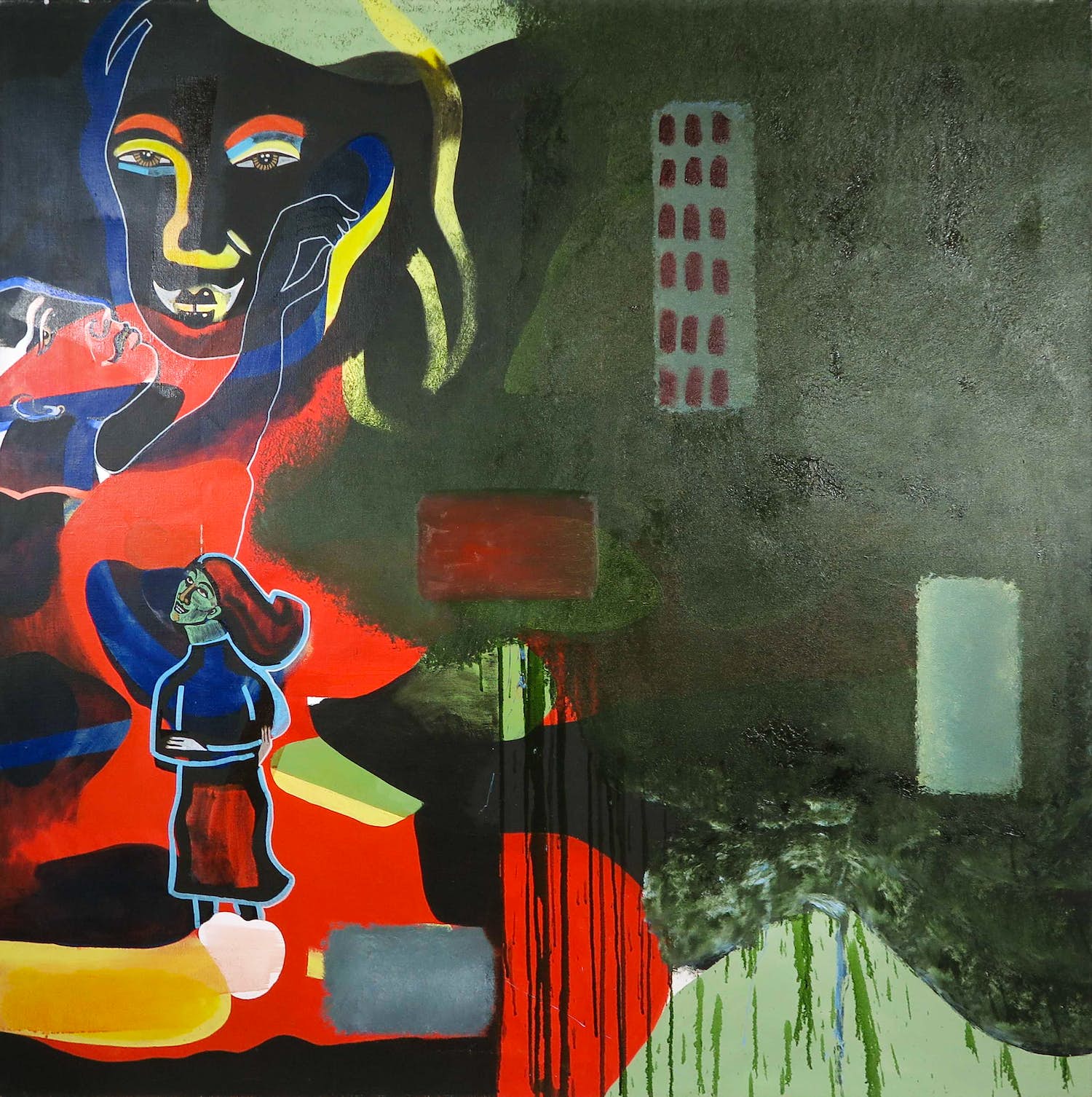 Rienke Enghardt - Olieverf op doek, Pullin' Cor's leg (Zeer groot) verkocht voor € 1!