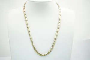 32- 14 Krt geel gouden "Scroll" collier - 50cm - 19.4gr kopen? Bied vanaf 540!