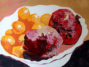 Vincent van Ojen - Houtsnede: Stilleven - 1992 verkocht voor € 90!